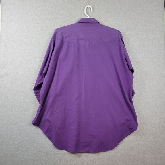 Vintage Sheplers Purple LS Pearl Snap Western Rodeo Shirt Men's Tall 20 37 - Picture 6 of 12